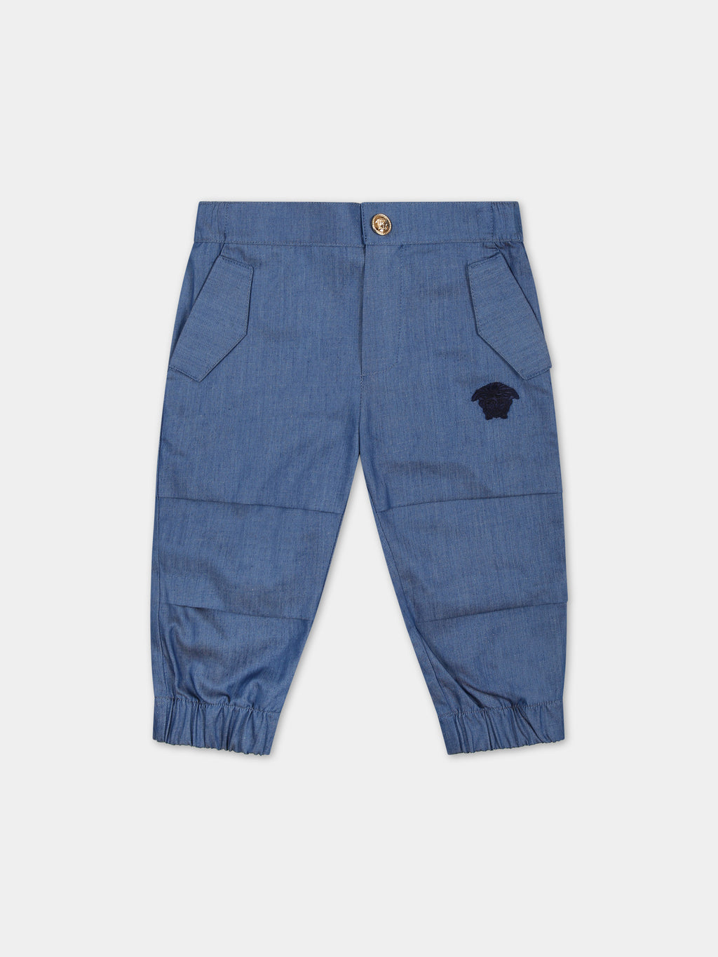 Denim jeans for baby boy with medusa